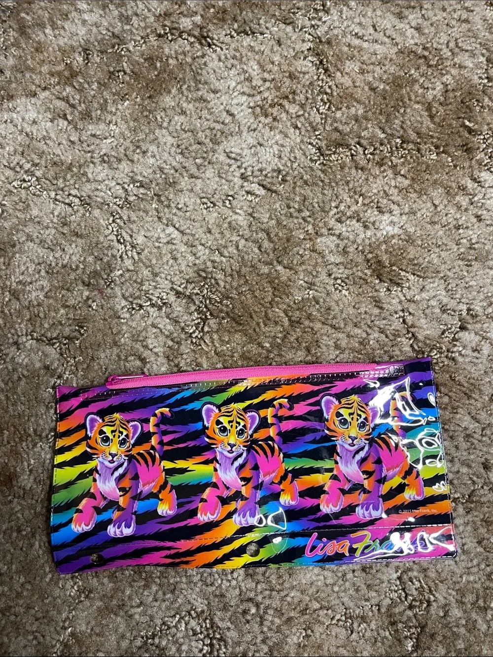 9” LISA FRANK FORREST TIGER SOFT ZIPPERED STORAGE PENCIL CASE